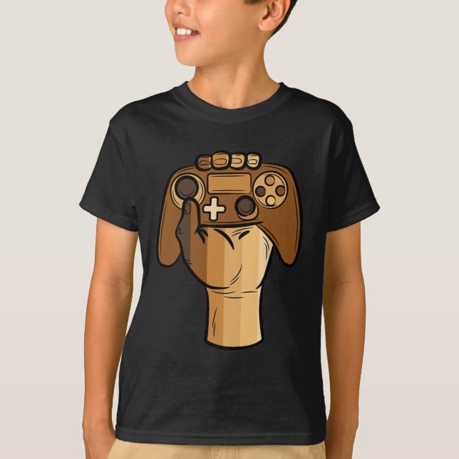 Camiseta Controlador Fist Black History Blm Gaming Gamer 1 (Anverso)
