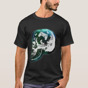 Camiseta Controlador Mental Calavera Juegos Jugador Hombres