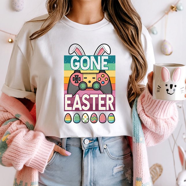 Camiseta Controlador Retro Bunny Easter Gamer (Subido por el creador)