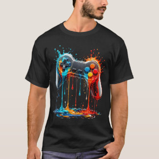 Camiseta Controlador Retro de Juegos Color Splash