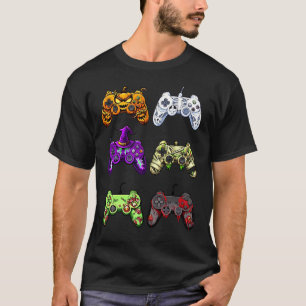 Camiseta Controladoras de juegos de Halloween Skeleton Zomb