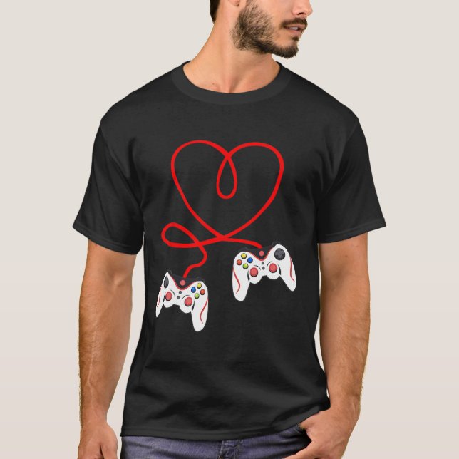 Camiseta Controladores de juego del corazón Videojugadores  (Anverso)