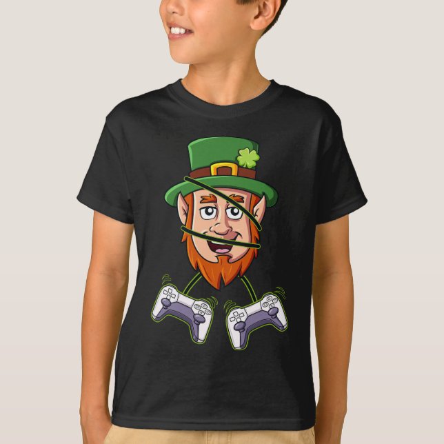 Camiseta Controladores de videojuegos de St Patricks Day Le (Anverso)