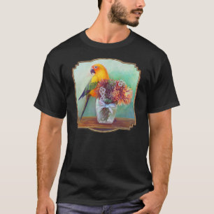 Camiseta Conure y flores de Sun