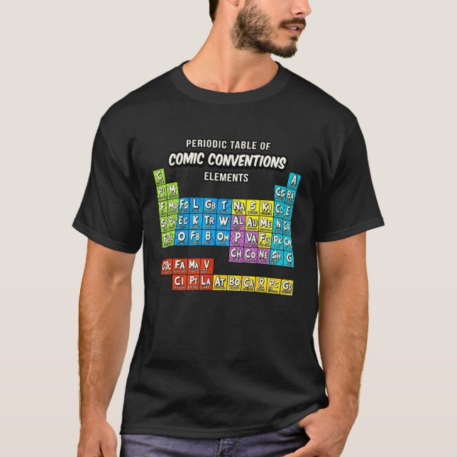 Camiseta Convención De La Mesa Periódica Geek De Los Libros (Anverso)