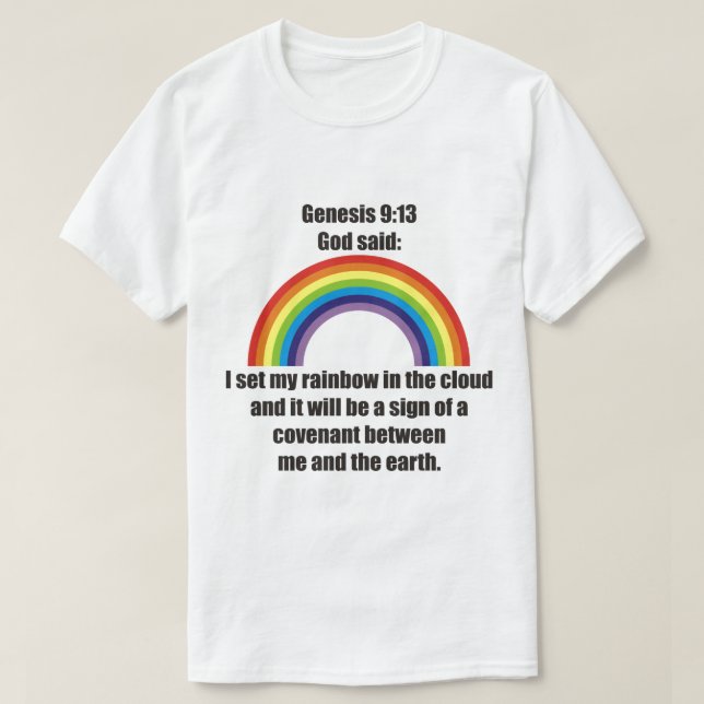 Camiseta Convenio del arco iris de dios (Diseño del anverso)