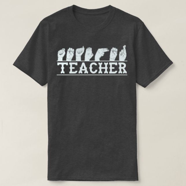 Camiseta conversación ASL del profesor de lenguaje de Rótul (Diseño del anverso)