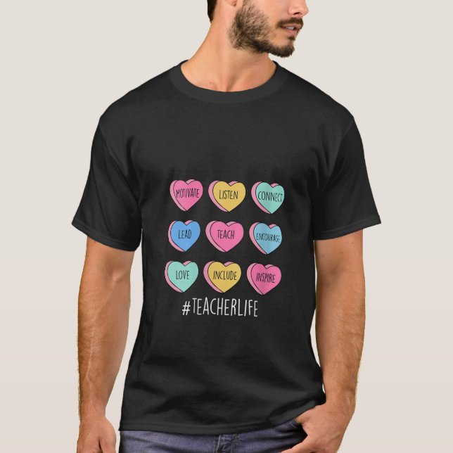 Camiseta Conversación de Día de San Valentín profesora feme (Anverso)