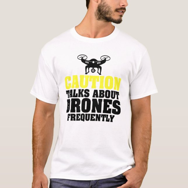 Camiseta Conversaciones de precaución sobre drones Carreras (Anverso)