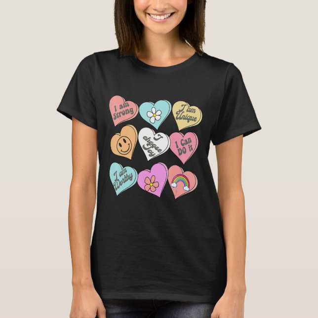 Camiseta Conversation Hearts Groovy Valentines Day Cute Tea (Anverso)