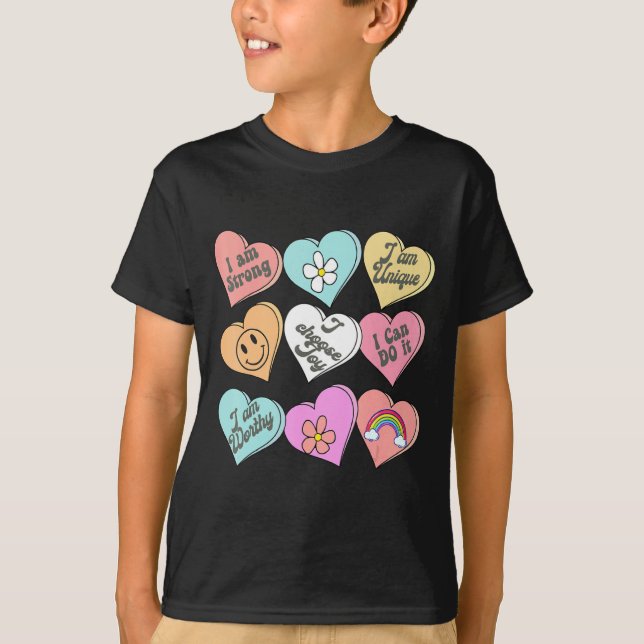 Camiseta Conversation Hearts Groovy Valentines Day Cute Tea (Anverso)