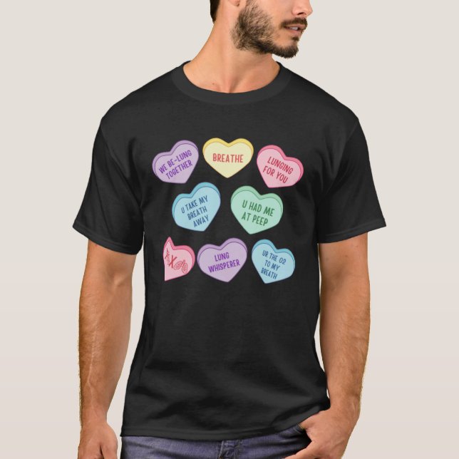 Camiseta Conversation Hearts Respiratory Therapist Valentin (Anverso)