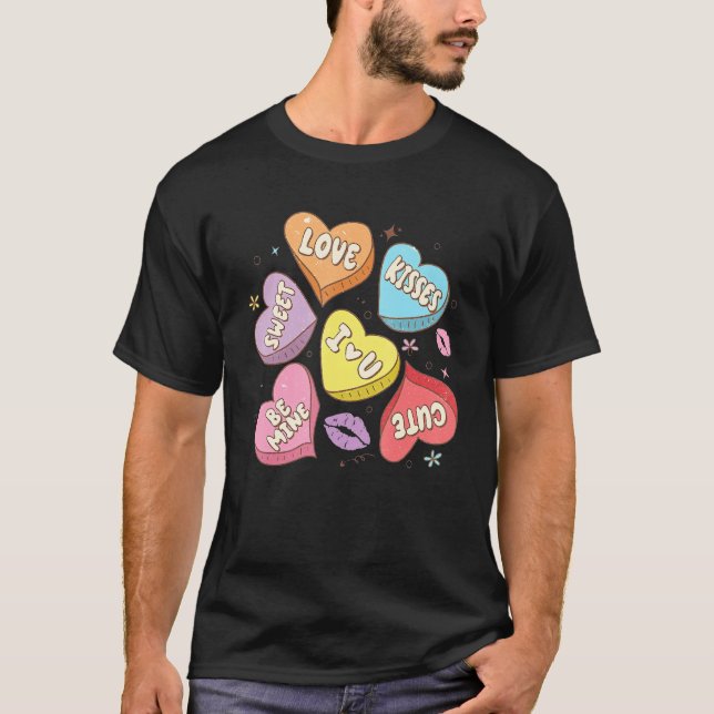Camiseta Conversation Hearts Valentines XOXO Retro Groovy F (Anverso)