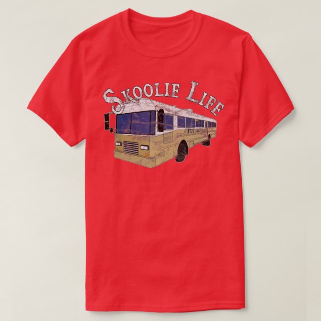 Camiseta Conversión de Skoolie Life Bus Nomad Lifestyle Vin (Diseño del anverso)