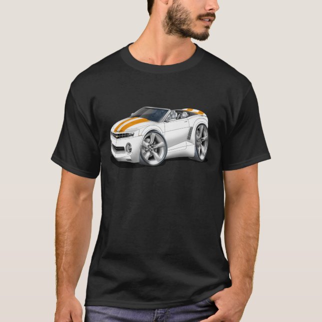 Camiseta Convertible 2012 del Blanco-Naranja de Camaro (Anverso)