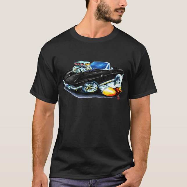 Camiseta Convertible negro 1965 del Corvette (Anverso)