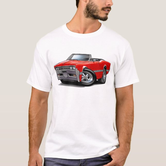 Camiseta Convertible rojo 1966 del machete de Olds (Anverso)