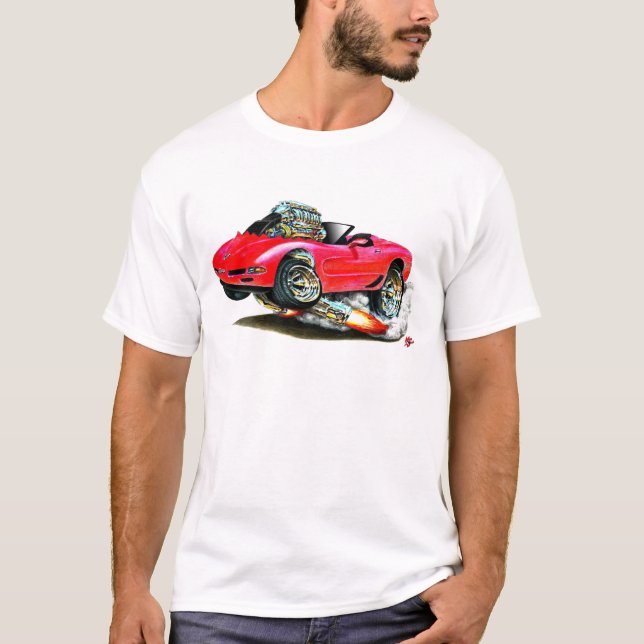 Camiseta Convertible rojo 1998-2004 del Corvette (Anverso)