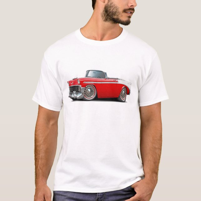 Camiseta Convertible Rojo-Blanco 1956 de Chevy Belair (Anverso)