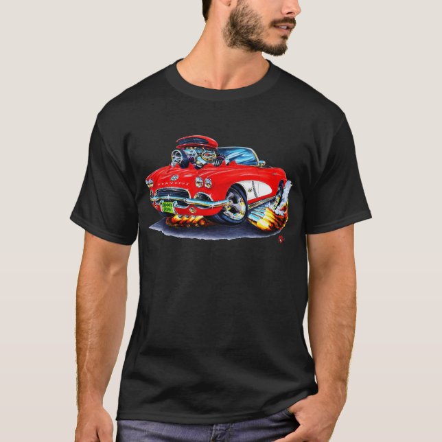 Camiseta Convertible Rojo-Blanco 1962 del Corvette (Anverso)