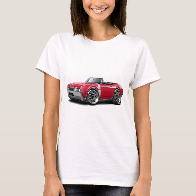 Camiseta Convertible Rojo-Blanco 1968 de Olds 442 (Anverso)