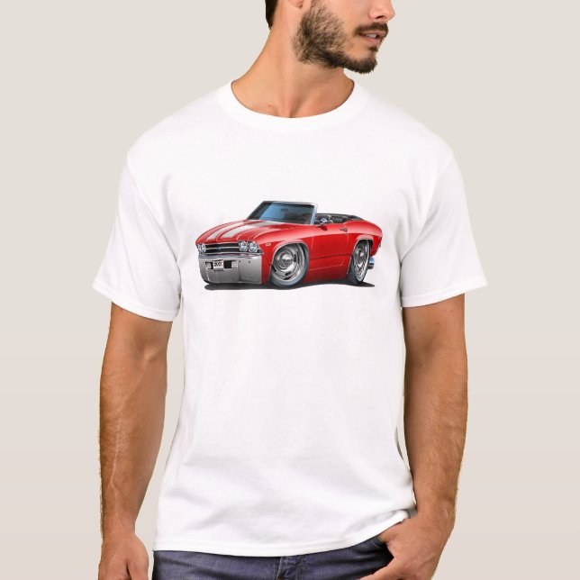 Camiseta Convertible Rojo-Blanco 1969 de Chevelle (Anverso)