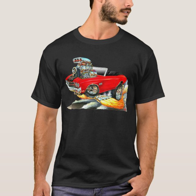 Camiseta Convertible Rojo-Negro 1970 de Chevelle (Anverso)