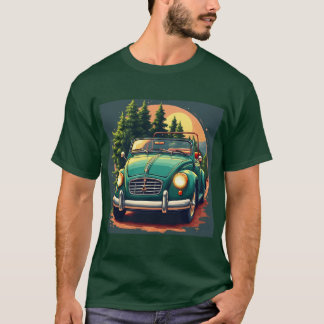 Camiseta Convertible verde clásico: T-S del amante del coch