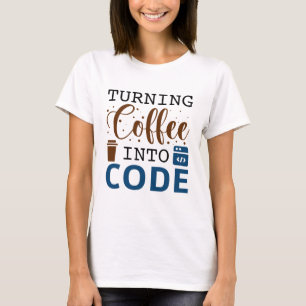 Camiseta Convertir el café en código