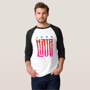 Camiseta Convertir el odio en amor   Hombres 3/4 Sleeve Rag