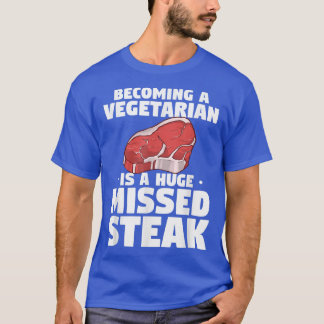 Camiseta Convertirse en vegetariano es un enorme filete per