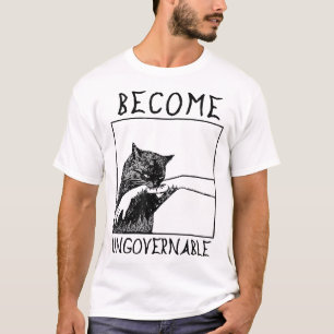 Camiseta Conviértete en mano mordedura de gato negro ingobe