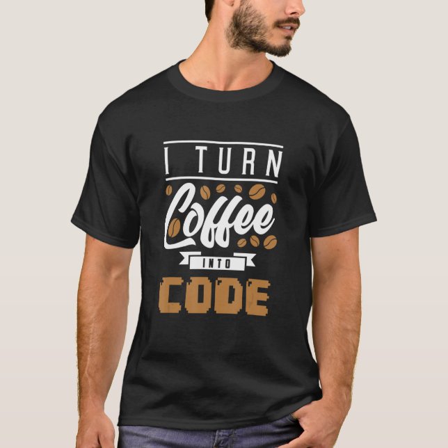 Camiseta Convierto café en código (Anverso)