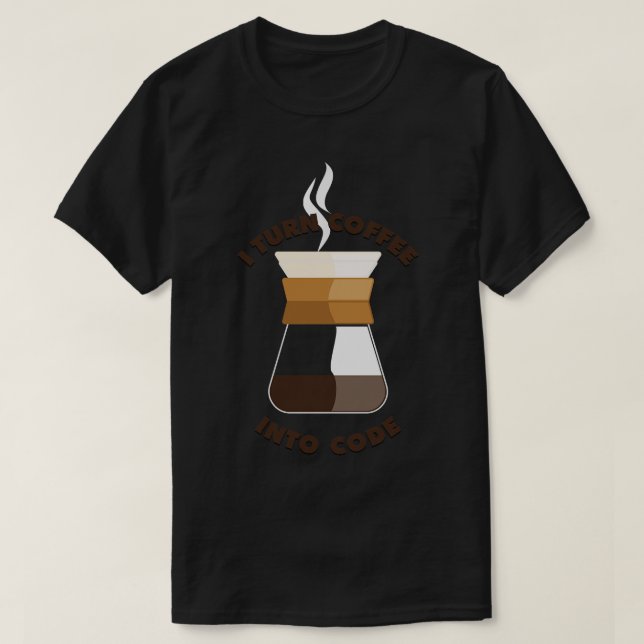 Camiseta Convierto café en código (Diseño del anverso)