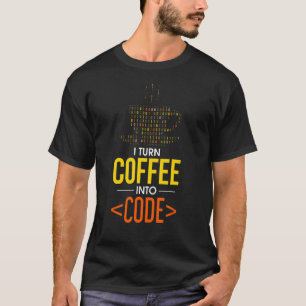 Camiseta Convierto Café En Código Computadora Geek Coder Pr