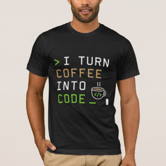 Camiseta Convierto Café En Código Divertido Programador Des