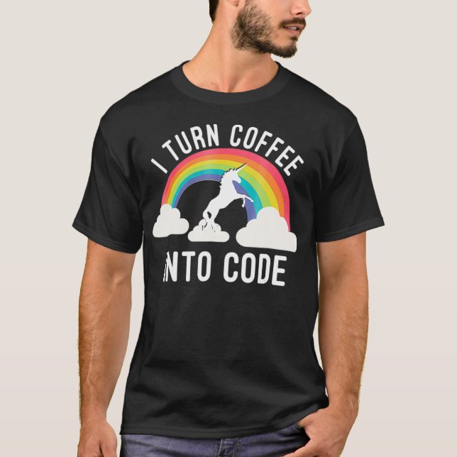 Camiseta Convierto El Café En Codificación De Código (Anverso)