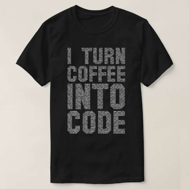 Camiseta Convierto el café en código programa de citas dive (Diseño del anverso)