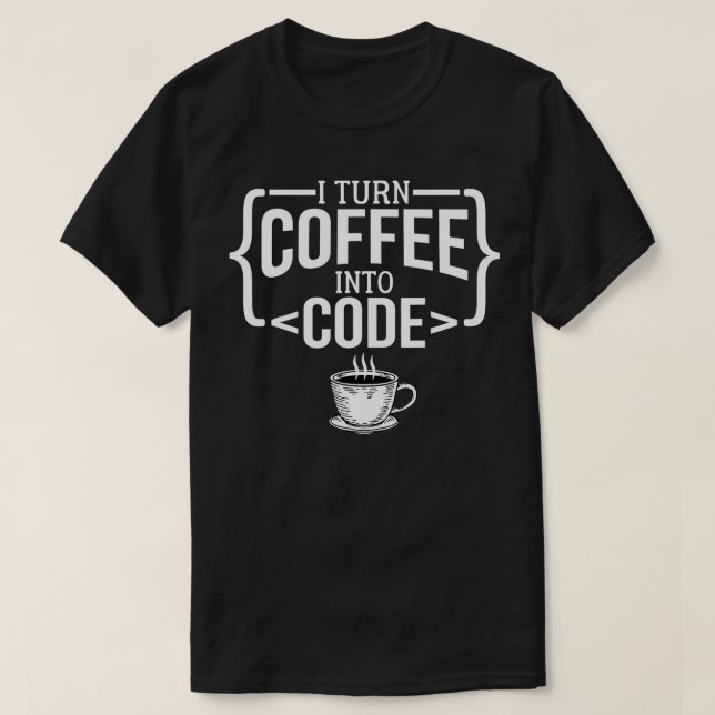 Camiseta Convierto el café en programador informático diver (Diseño del anverso)