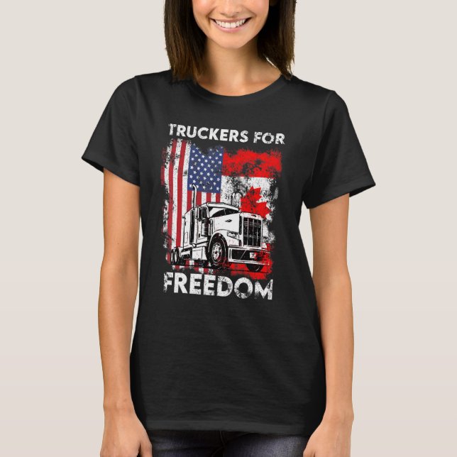 Camiseta Convoy de Bandera Americana Canadá Libertad 2022 T (Anverso)