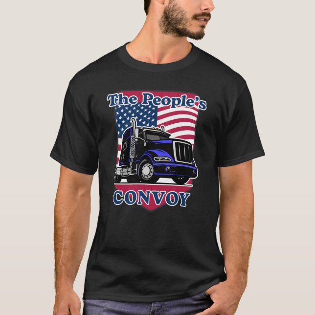 Camiseta Convoy de Camioneros Estadounidenses 2022 (Anverso)