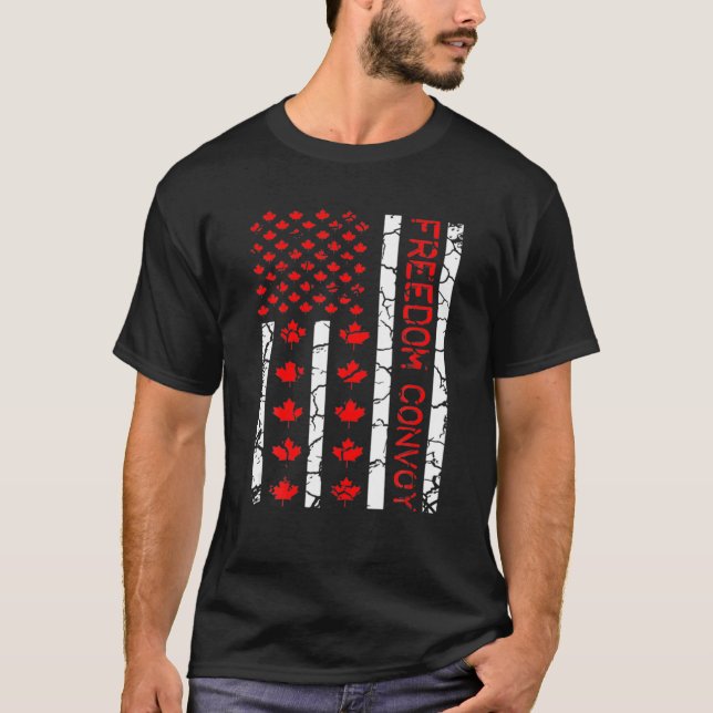 Camiseta Convoy de Libertad 2022 apoya a camioneros canadie (Anverso)