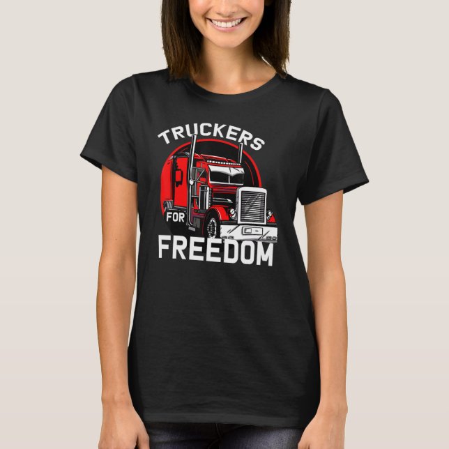 Camiseta Convoy de Libertad 2022 Camionero Canadiense Tees  (Anverso)