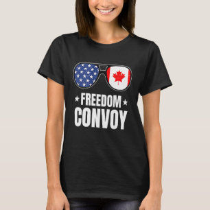 Camiseta Convoy de Libertad 2022 Glasses USA American Canad