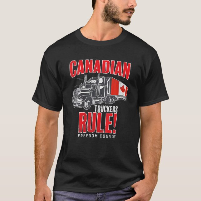 Camiseta Convoy de Libertad 2022 Para Camioneros Canadiense (Anverso)