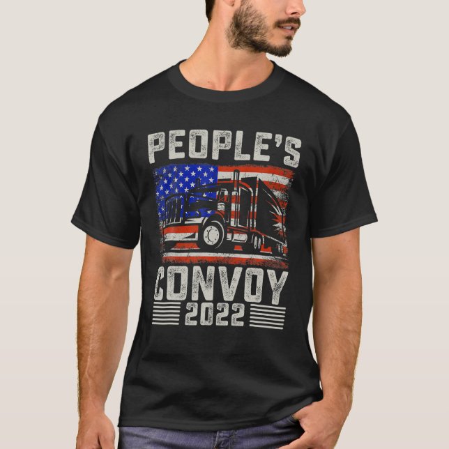 Camiseta Convoy popular 2022 apoya a camioneros norteameric (Anverso)