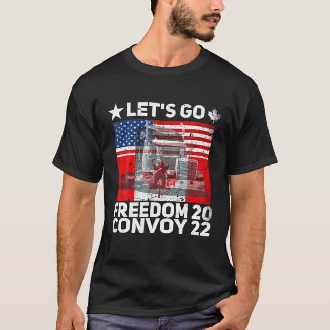 Camiseta Convoy por la libertad 2022 Let's Go Truckers US A (Anverso)