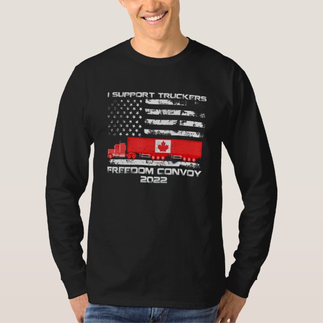 Camiseta Convoy por la libertad de Canadá 2022 apoya a un c (Anverso)