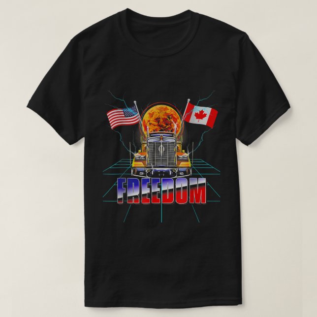 Camiseta Convoy por la Libertad de Canadá 2022 Camioneros C (Diseño del anverso)