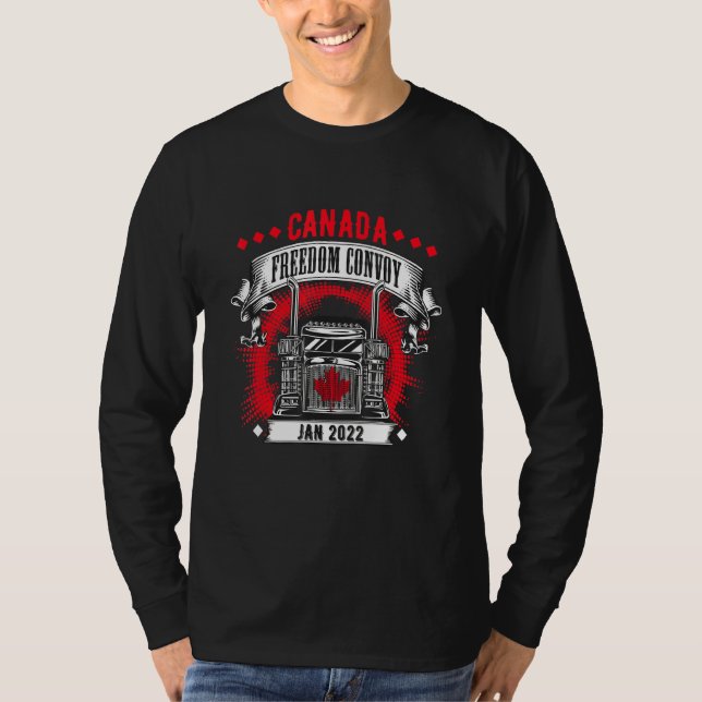 Camiseta Convoy por la libertad de Canadá apoya a camionero (Anverso)